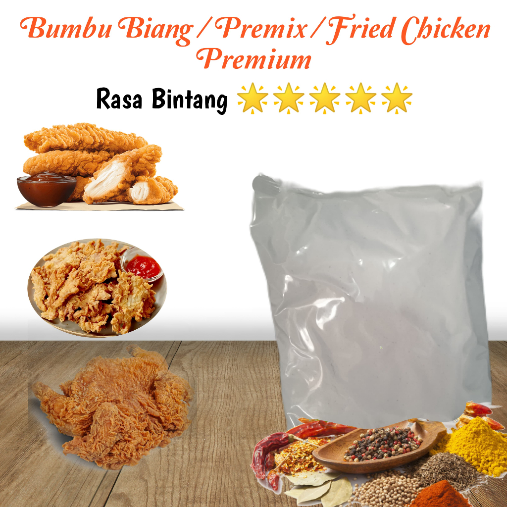 

Tepung Bumbu Biang / Premix Premium / Fried Chicken / Crispy 24 Jam _ 1KG
