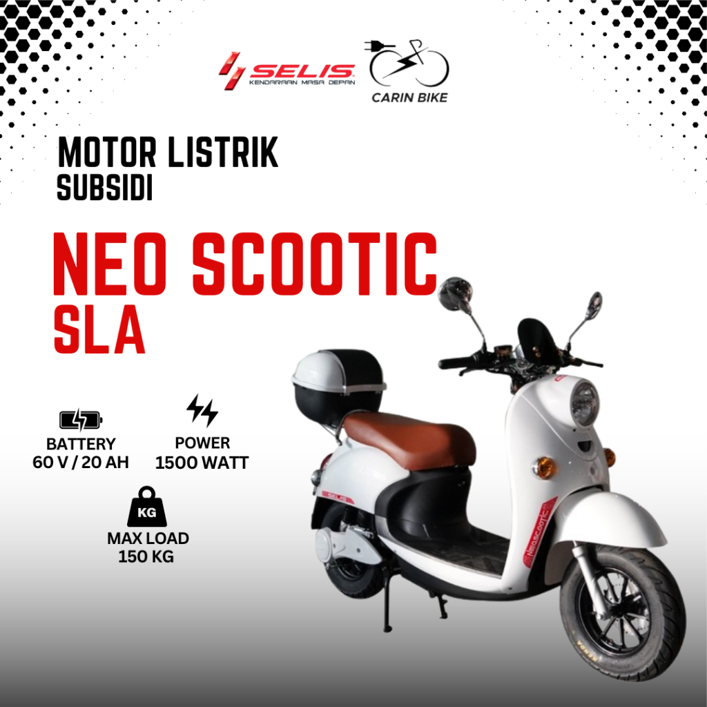 (KHUSUS SAMARINDA) MOTOR LISTRIK SUBSIDI (SELIS) NEO SCOOTIC BATTERY SLA