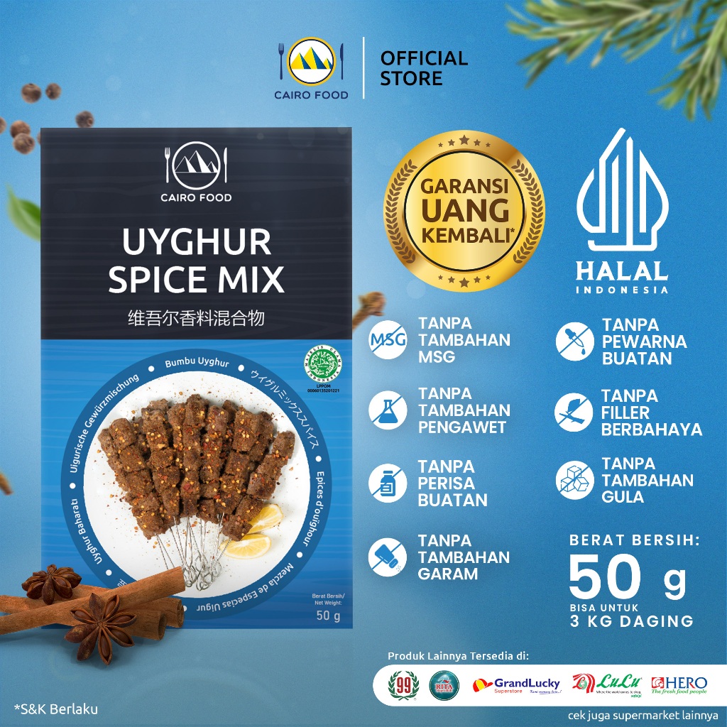 

Bumbu Uyghur Spice Mix Sehat – Tanpa MSG, 100% Rempah Murni | Cairo Food