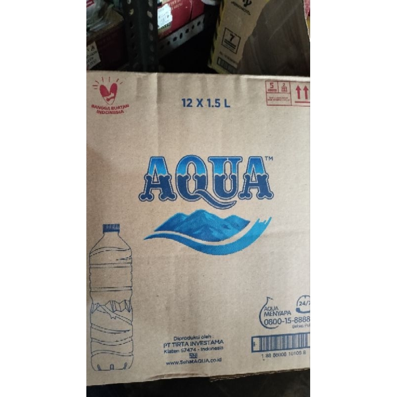 Kardus bekas Aqua 1500ml