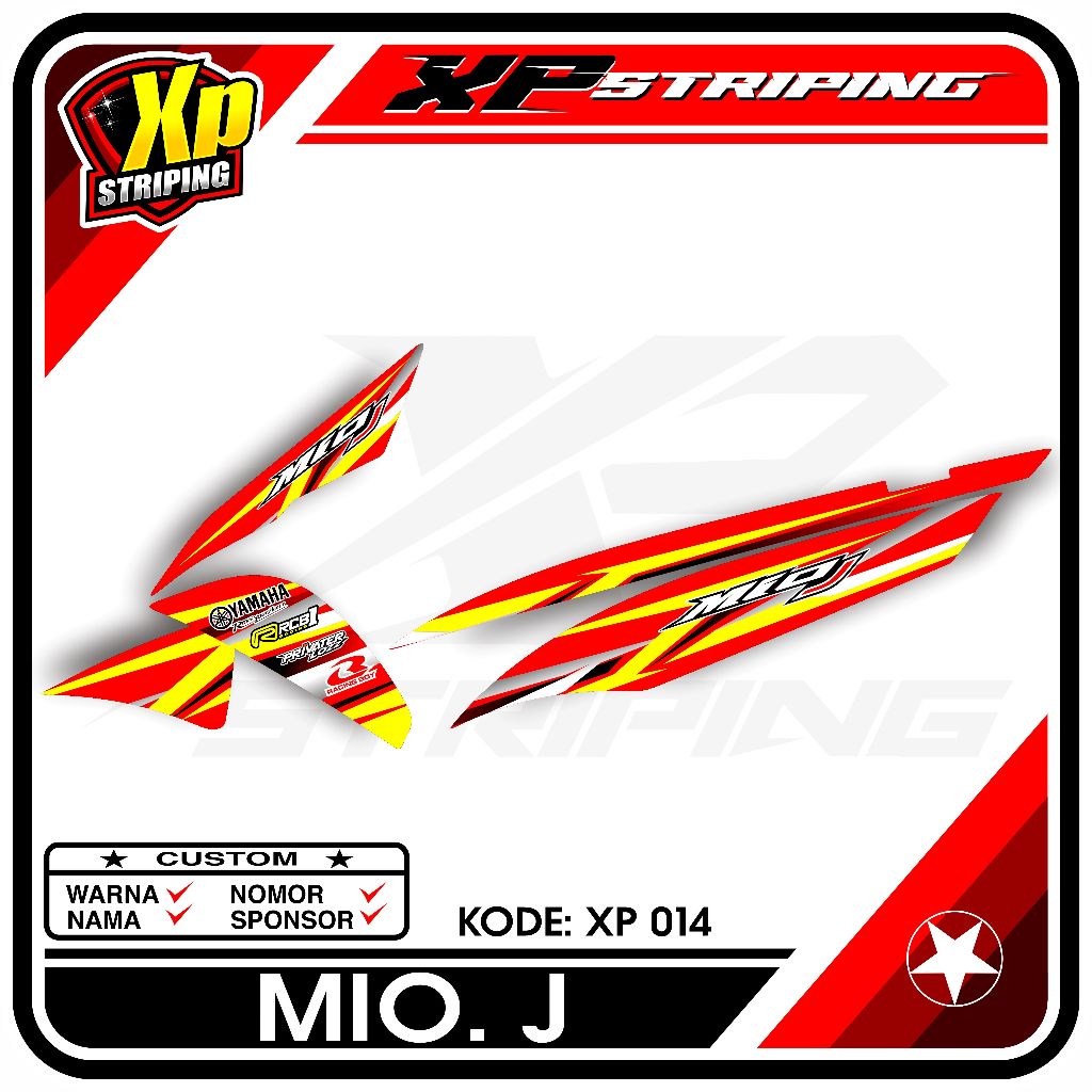 Striping Mio J - Sticker Striping Yamaha Mio J Desain Racing XP.14