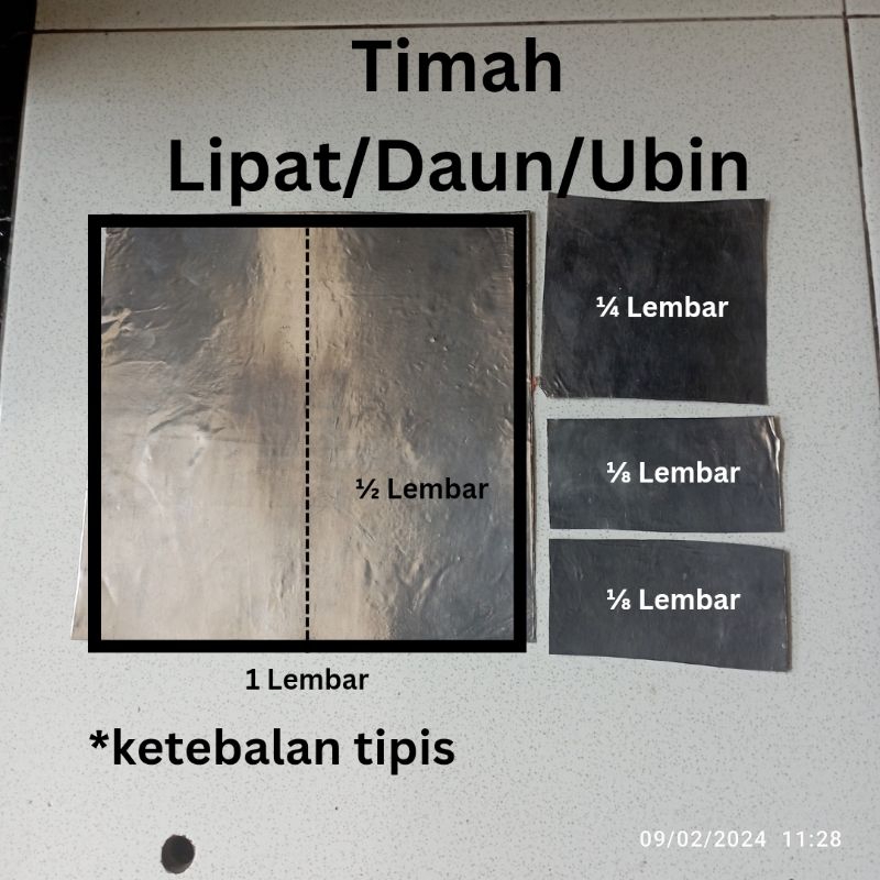timah pancing lipat/timah pancing daun/timah lembaran