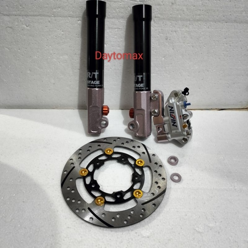 paket rem depan monoblock komplit 220mm Vario 125/150 new lubang 5