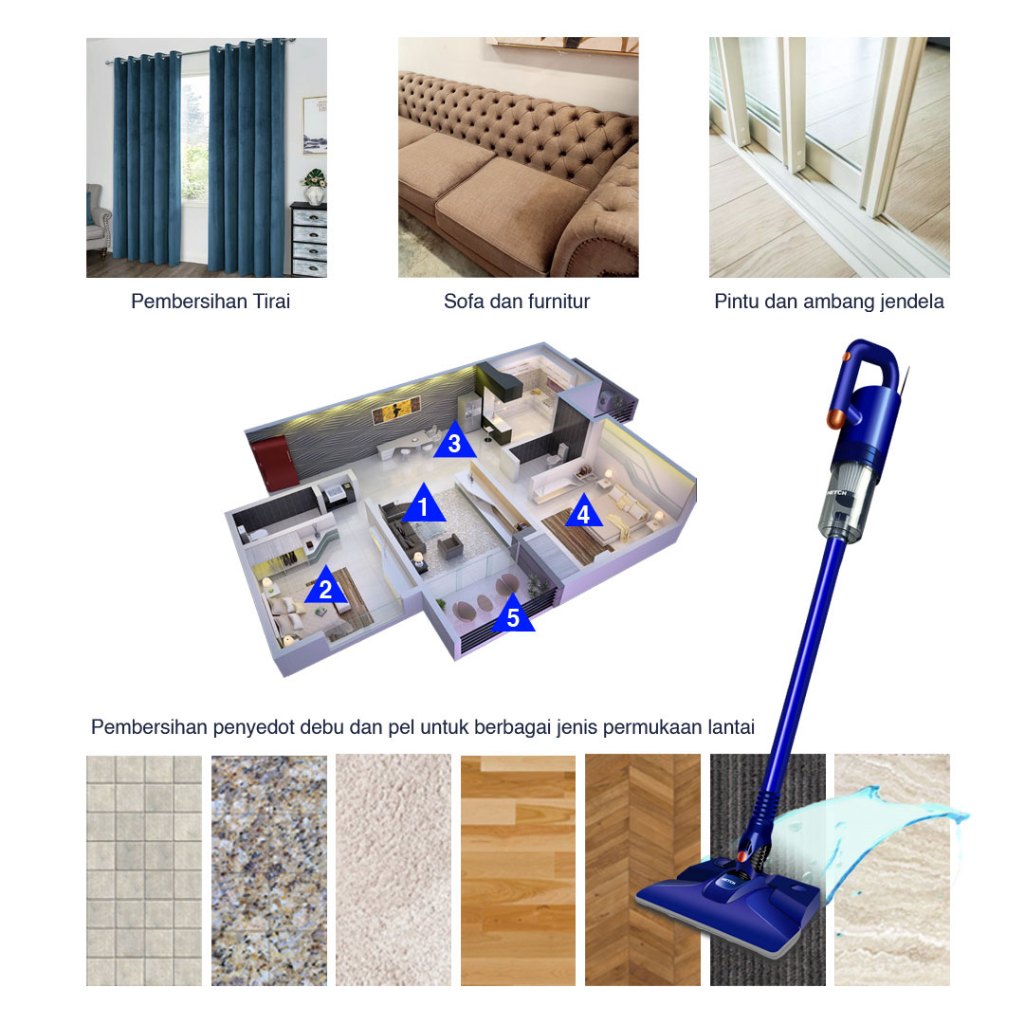 DISKON HETCH V3 PRO HYPER-CLEAN HANDHELD DUST MITE BED VACUUM CLEANER & MOP PENYEDOT DEBU & PEL