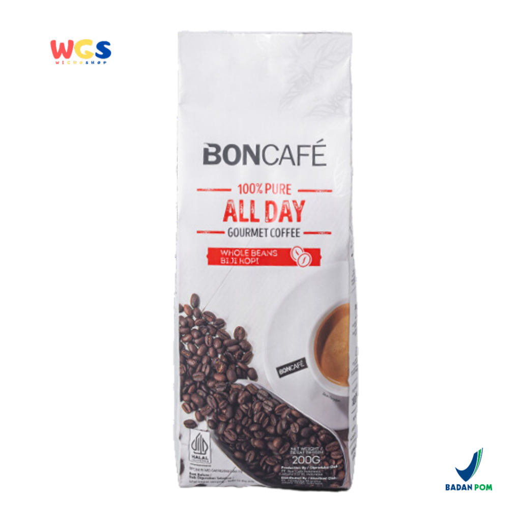 

BONCAFE All Day 100% Pure Gourmet Arabica Whole Beans Coffee 200g - Biji Kopi