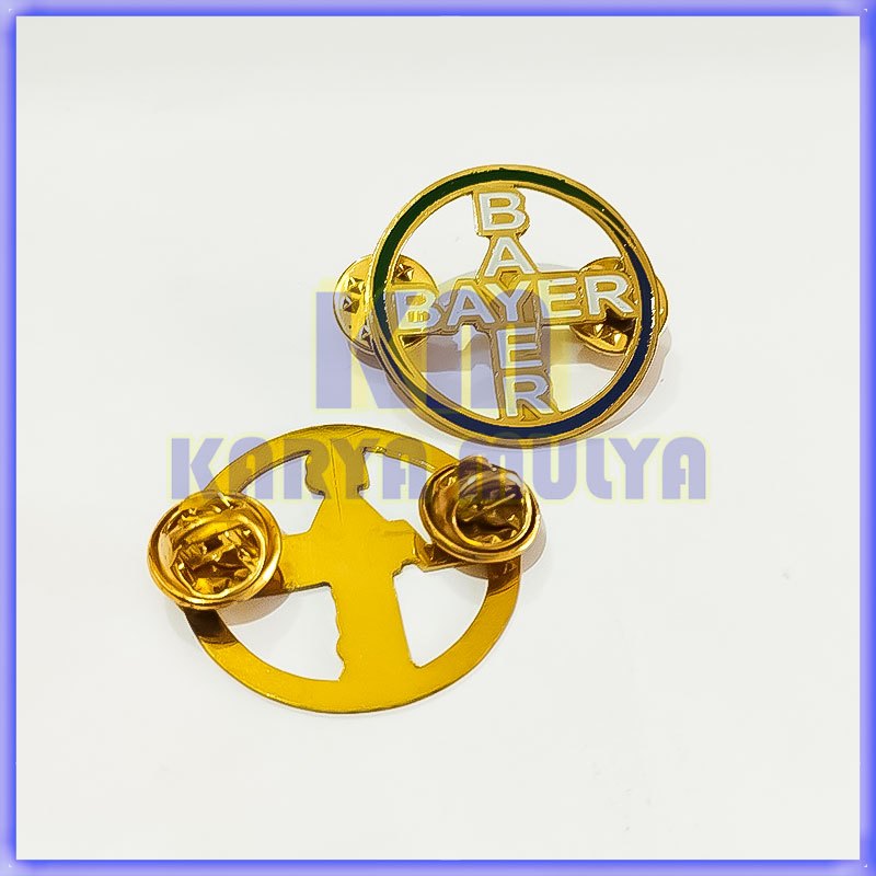 Pin Bayer Model Bulat Bayer Vintage Pin Badge Pin Bros Bayer - Karya Mulya