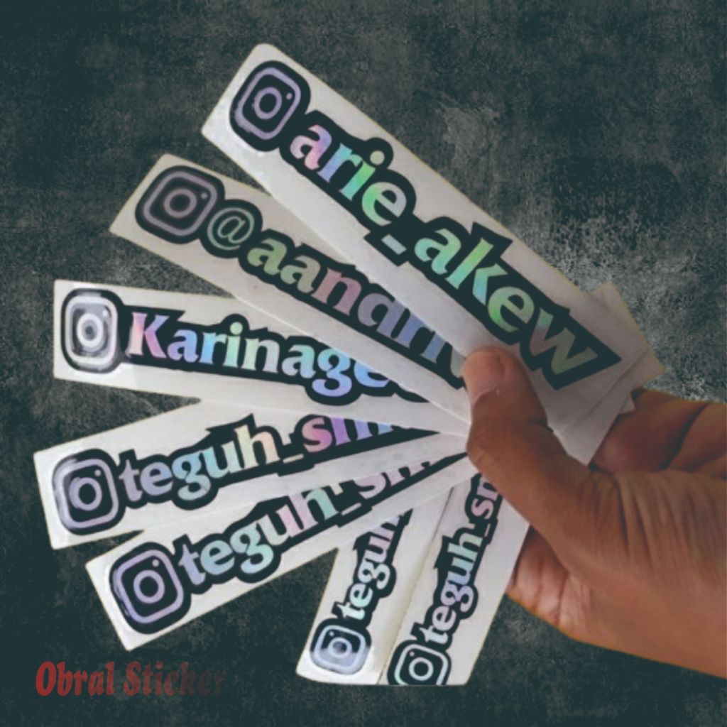 Sticker Nama ig custom hologram