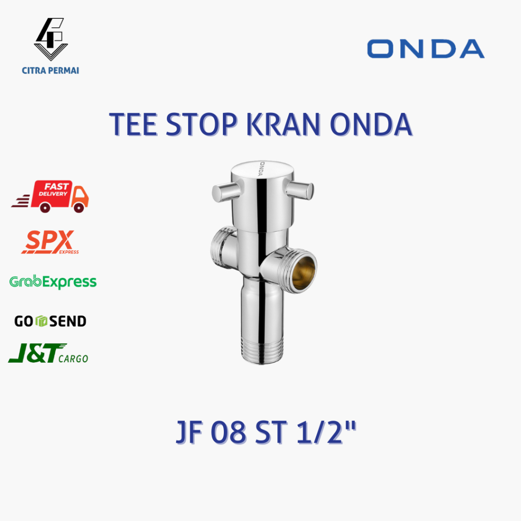 TEE STOP KRAN ONDA 1/2" JF08 ST 1/2" /STOP KRAN SHOWER/ STOP KRAN WASTAFEL
