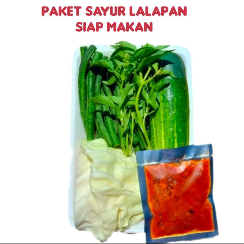 

paket sayur lalapan siap makan paket sayur segar bonus sambal catering vegan