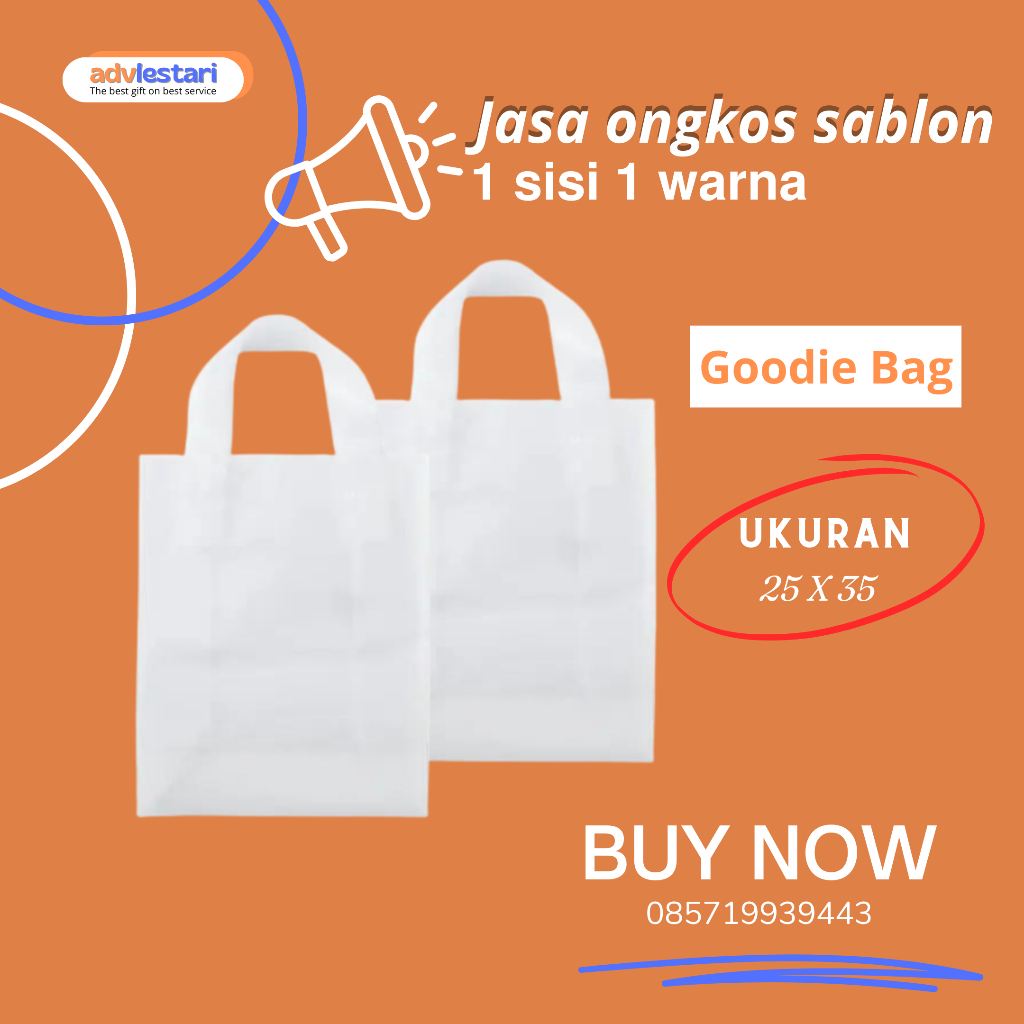

Jasa Ongkoa Sablon Goodie Bag 1 Sisi 1warna