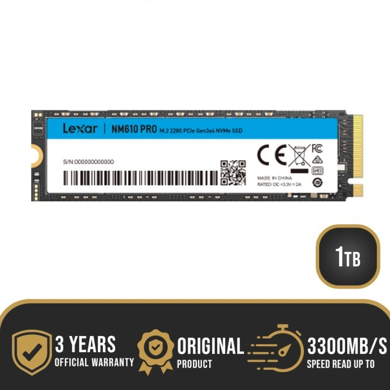 Lexar SSD NVMe M.2 1 TB NM610 PRO Pcie 3.0 1TB