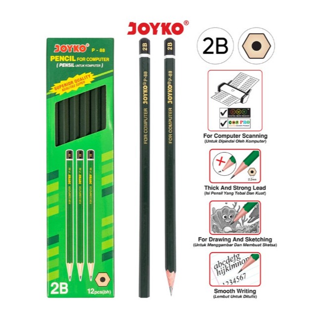 

Pencil / Pensil Joyko P-88 / 2B / 1 BOX 12 PCS