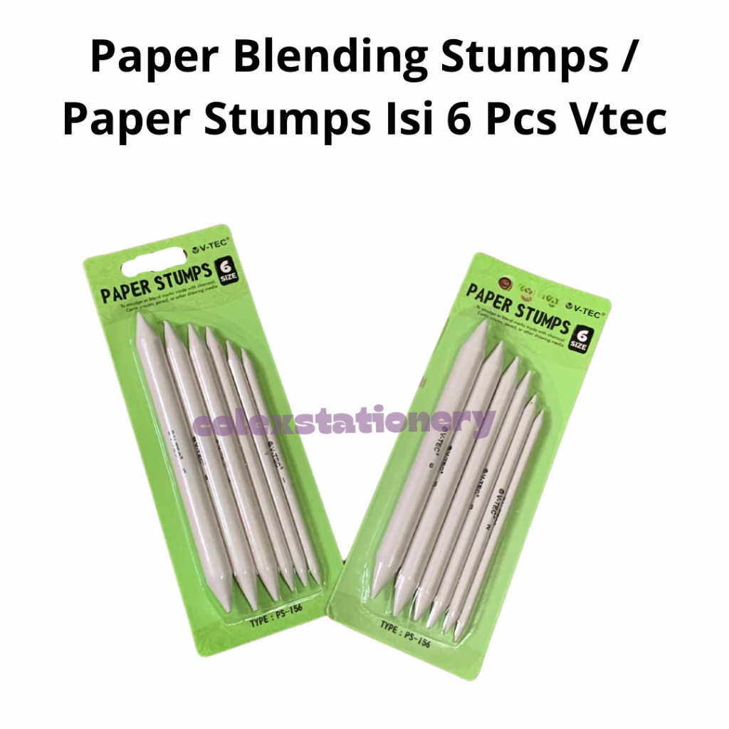 

Paper Blending Stumps / Paper Pencil Dusen Tortillon / Penghalus Pensil Charcoal Isi 6 Pcs 6 Size Vtec