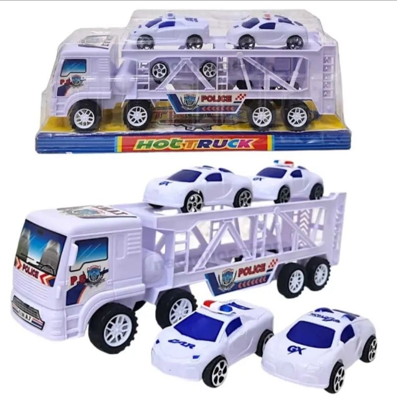 BISA COD PROMO Mainan Truck Mobil Polisi Besar Mainan Murah Anak Truck Penggangkut Mobil / Truck Isi