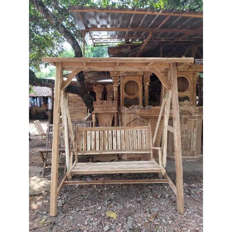 ayunan taman jati duduan 150cm - ayunan jati - ayunan taman - ayunan kayu