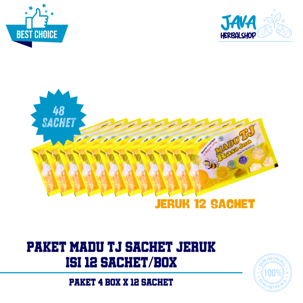 

PAKET Madu Tj Sachet (isi 12 sachet) 4 BOX JERUK