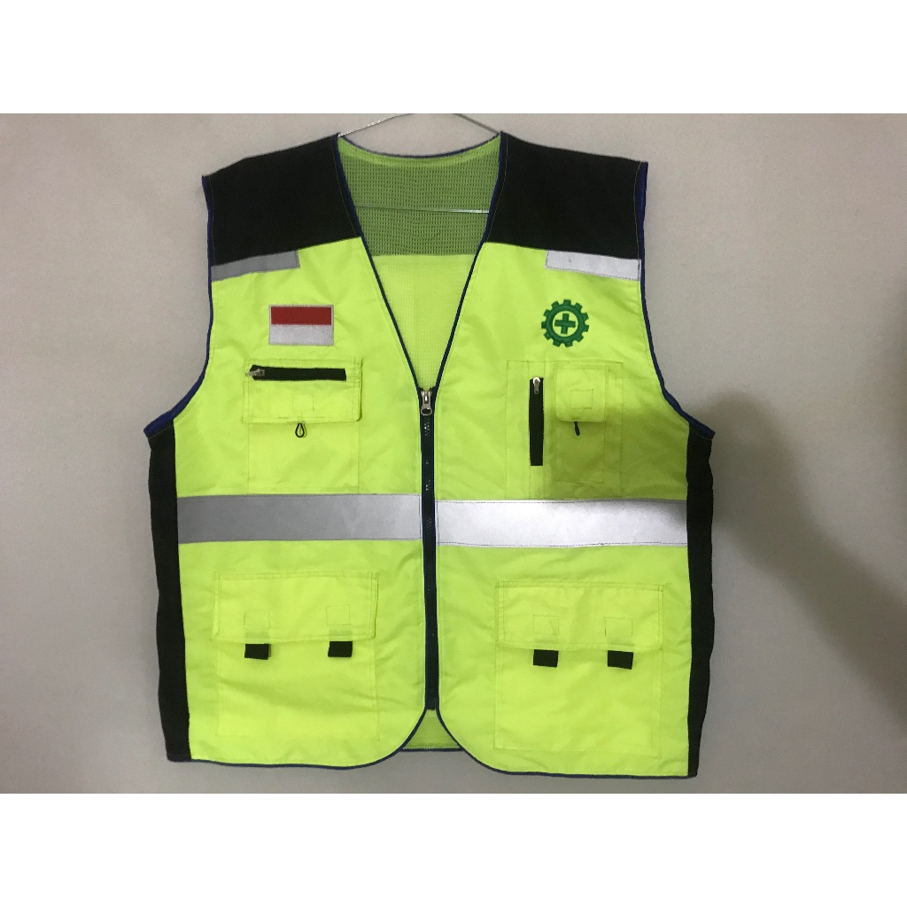 Rompi Proyek Safety K3 Pekerja Umum Bahan Taslan Anti Air/rompi safety