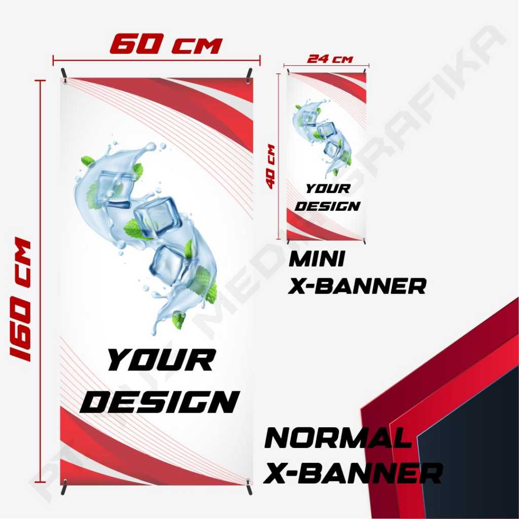 Mini Banner/ Banner Meja uk 25x40 cm