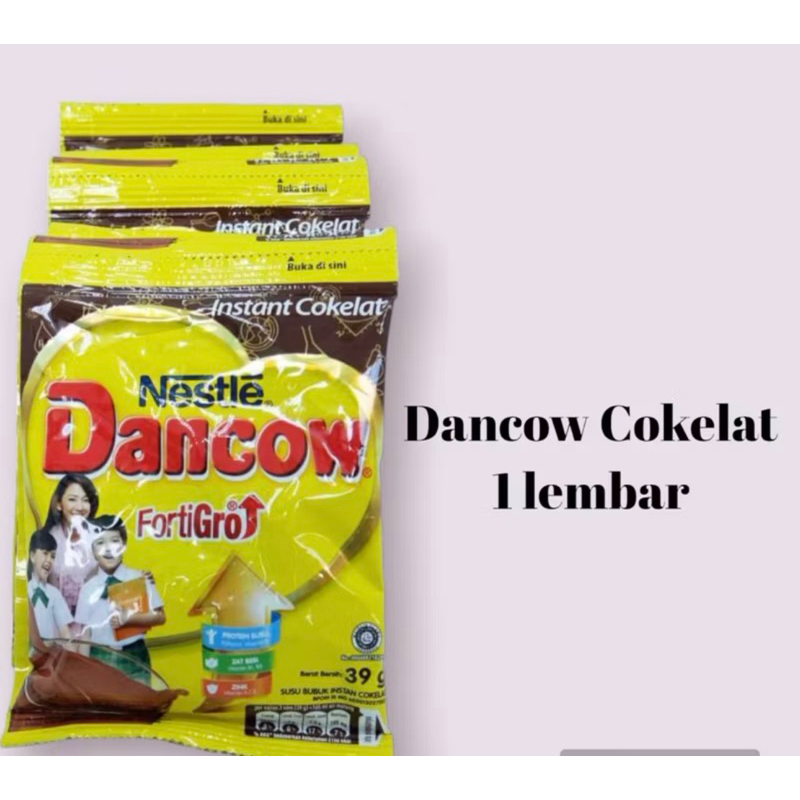 

DANCOW Fortigro Coklat Sachet 16(10 x 38g) renceng / Susu Bubuk Dancow coklat rencengan / Susu Bubuk Dancow sachet