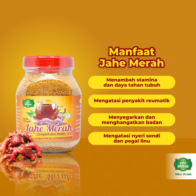 

Abbas Jahe Merah Murni Plus Gula Aren Abbas 330 gram Asli Untuk Menyehatkan Badan