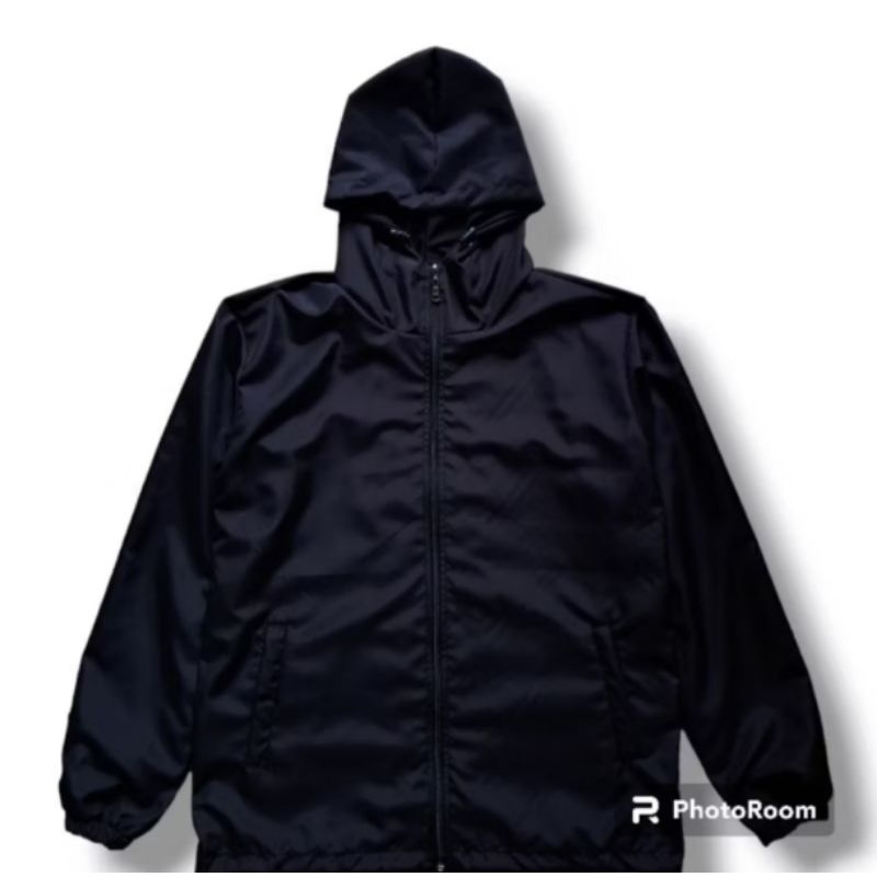 [BESTSELLER]JAKET RUNNING POLOS UNISEX CASUALOUTFIT/JAKET PARASUT POLOS JUMBO PRIA WANITA BISA COD/J