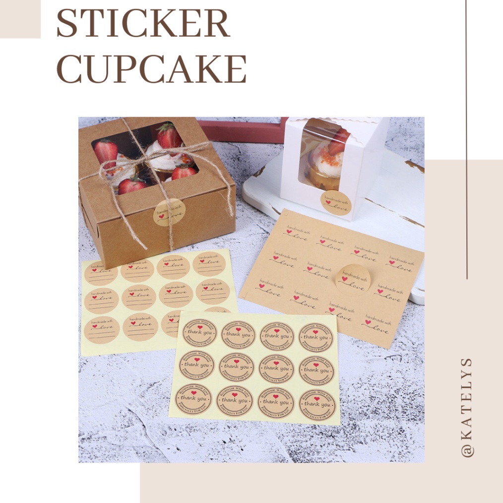 

Hemat 1 Sticker Cupcake Box Stiker Untuk Box Kue Round Love Sticker Cross Border