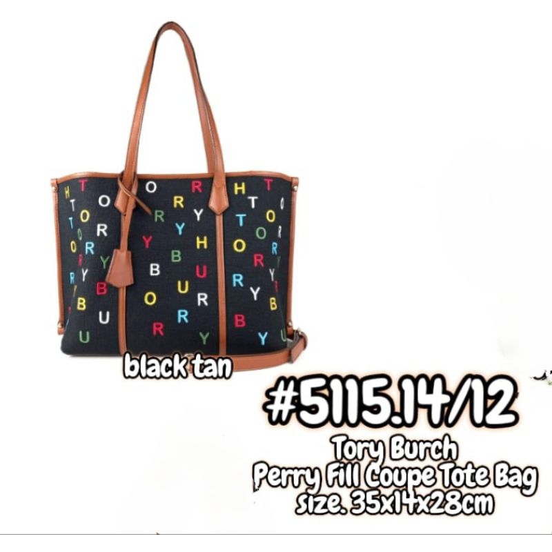 Tas Tote Alfabet TB Perry Fill Coupe Tote Bag ukuran 35 tanpa box