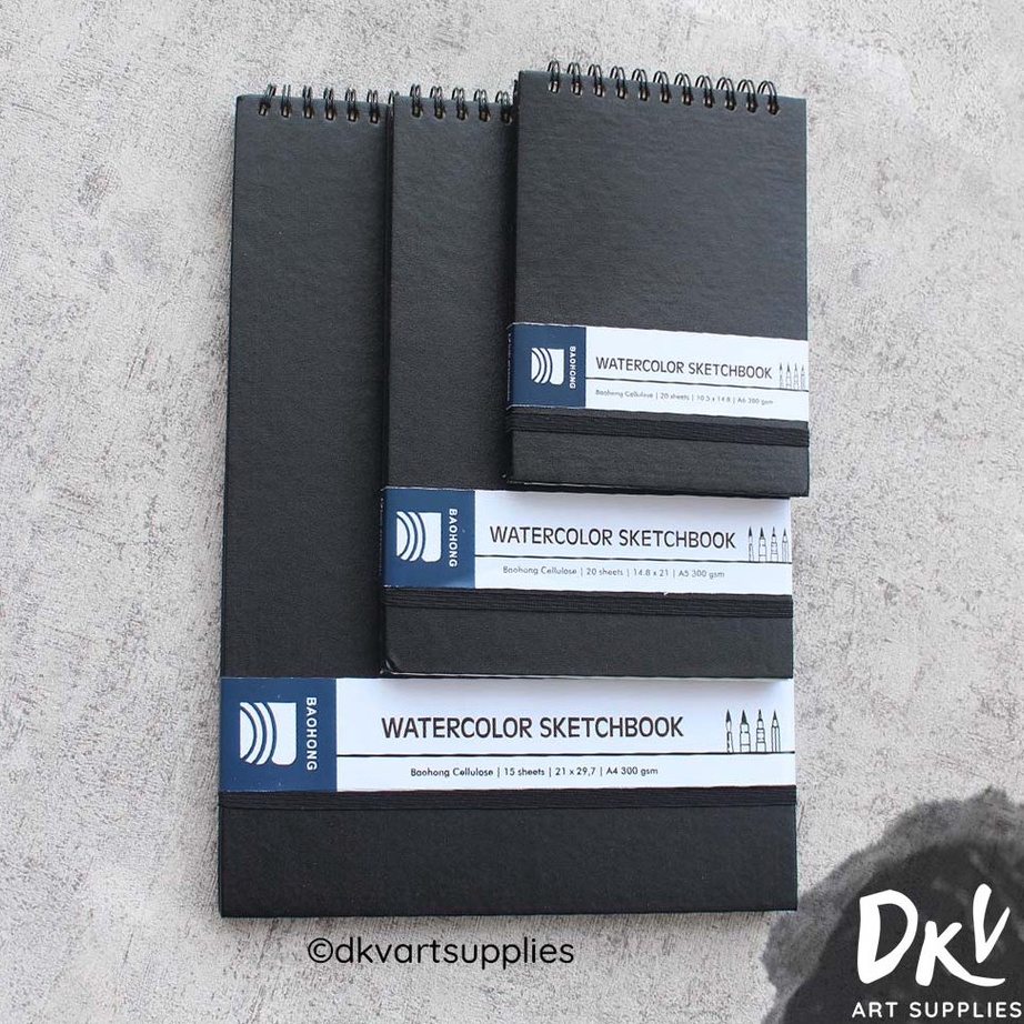 

SALE Watercolor Sketchbook Baohong Cellulose 3gsm A6 A5 A4