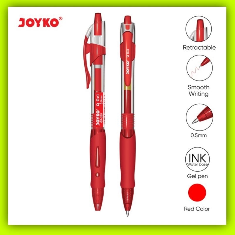 

Pena JOYKO Gel Pen GP-265 Q Gel 0.5 mm RED