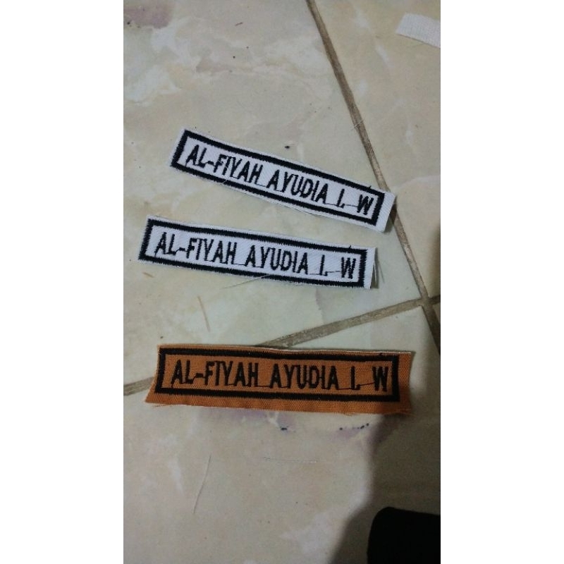 bordir nama / badge nama bordir / bed nama siswa  (PO)