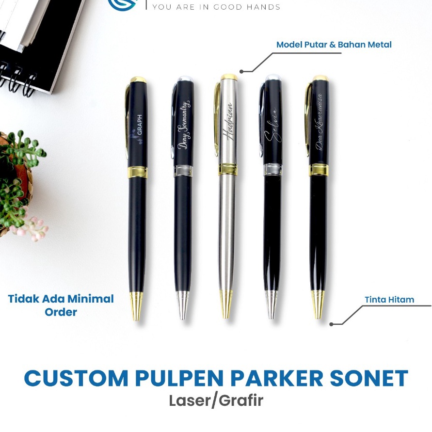 

MURAHMERIAH Pulpen Custom Grafir Pulpen Metal Model Parker Sonet SouvenirPromosi