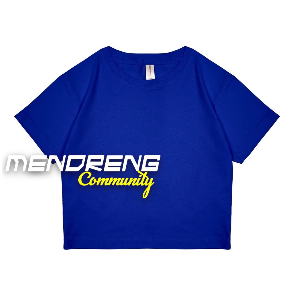 Baju Wanita / Kaos Crop Top Polos Biru Elektrik Motif Terlaris / Kaos Korea Crop