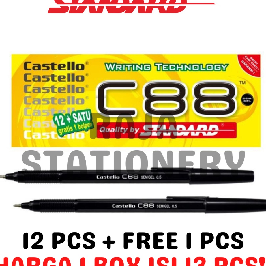 

CUCIGUDANG STANDARD C88 5 BLACK BALL PEN HITAM BOLPEN PENA PEN STANDARD C88 C88 BOX