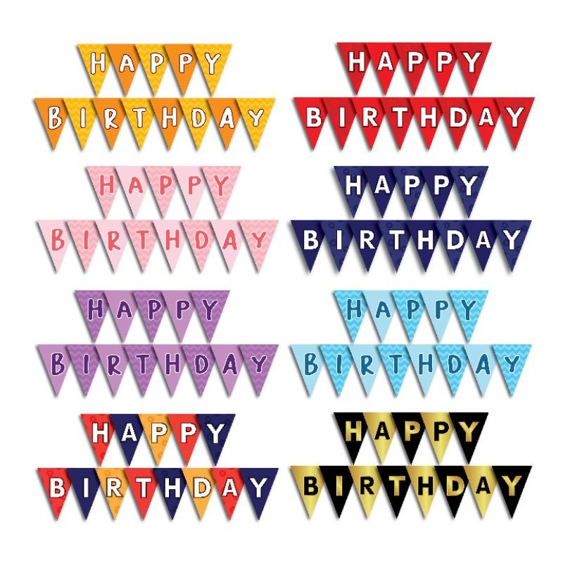 BANNER HAPPY BIRTHDAY POLOS DEKORASI ULTAH ULANG TAHUN PINK MERAH BIRU NAVY HITAM GOLD UNGU KUNING H
