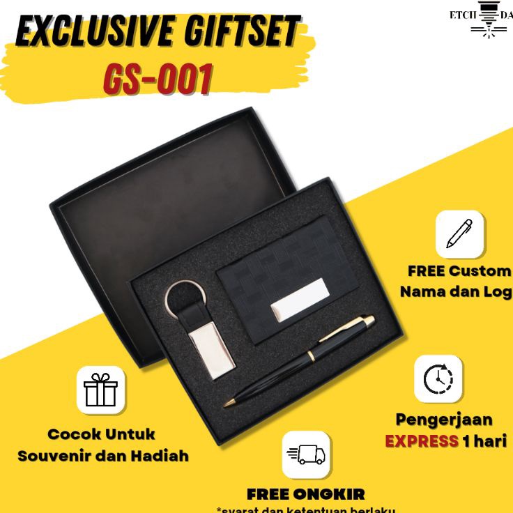 

ORDER Gift Set Souvenir Giftset 3 in 1 Gift Set Souvenir Pulpen Gantungan Kunci Card Holder Exclusive Giftset GS1