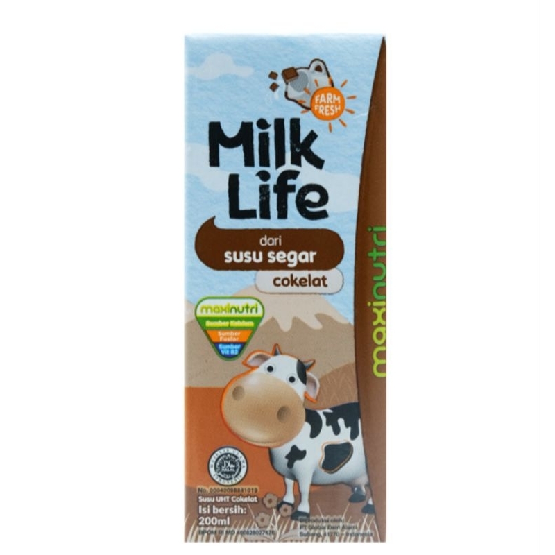 

Milk Life susu UHT cair cokelat 200 ml