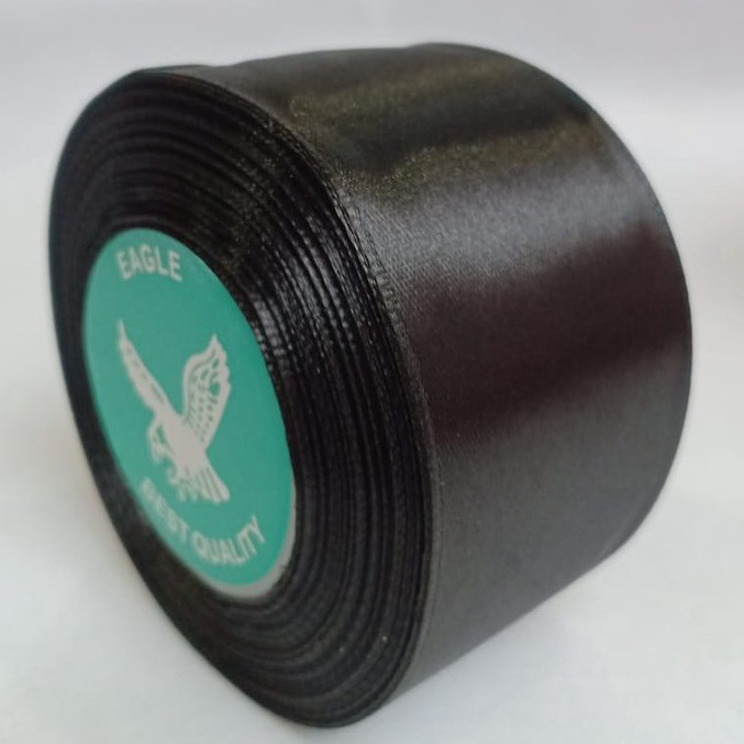 

BIG PROMO Pita satin hitam 2 inch 5 cm Per roll