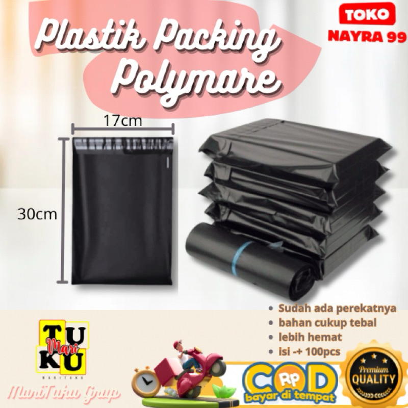 

Plastik packing olshop 17x30 Glossy TERBAIK 1ikat isi +-100pcs
