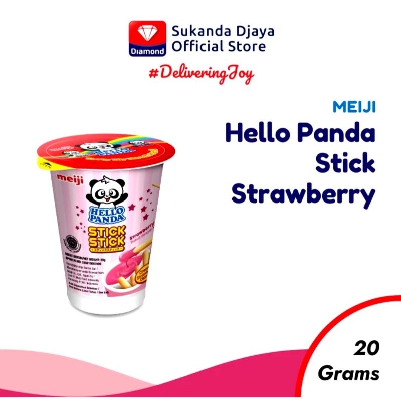 

Meiji Hello Panda Stick Strawberry/Chocolate 20Gr