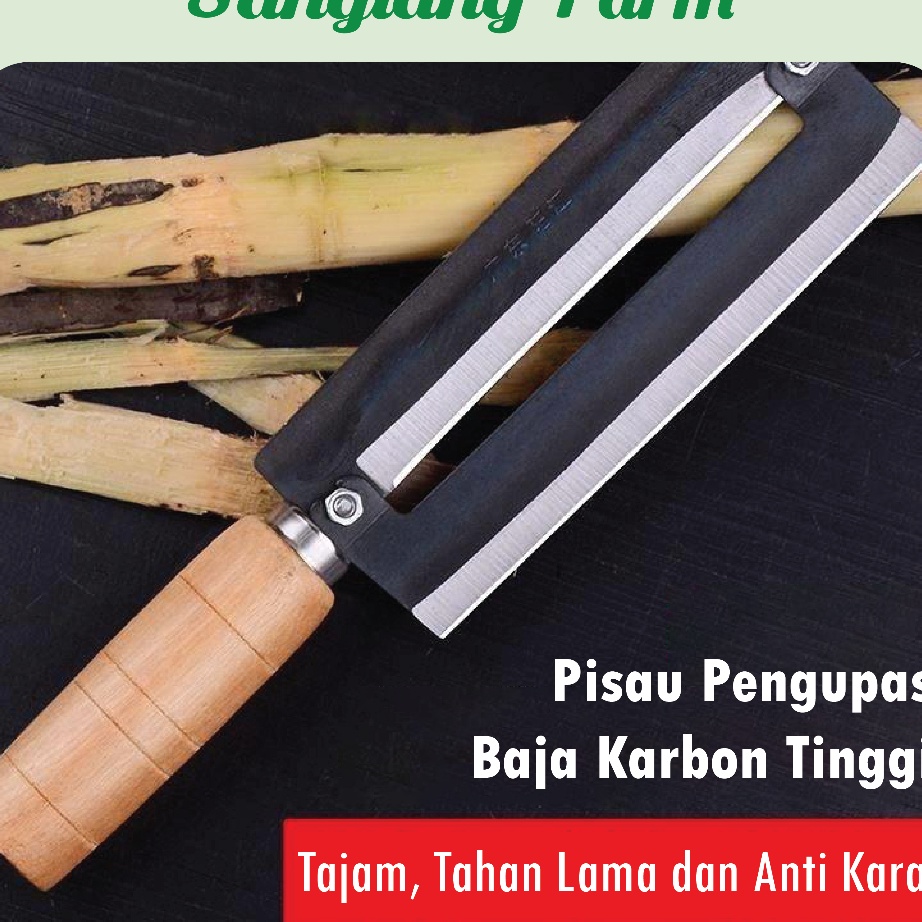 PROMO Pisau Kupas Kulit Nanas Tebu Pemotong Keripik Tempe Pisau 2 Tingkat Tajam Baja Karbon