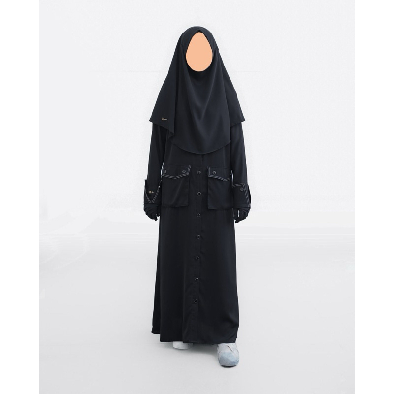 SOPHIA Abaya Khimar Syari anti UV - Black