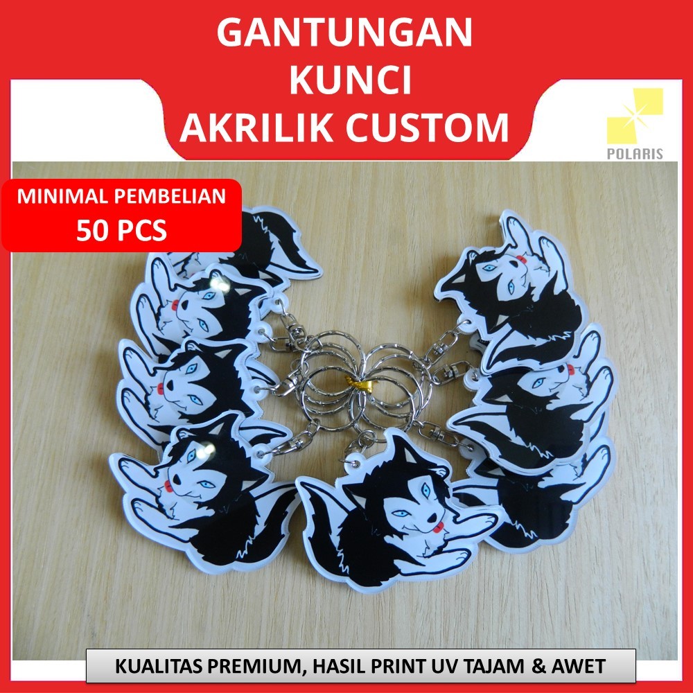 GANTUNGAN KUNCI AKRILIK CUSTOM + PRINT UV