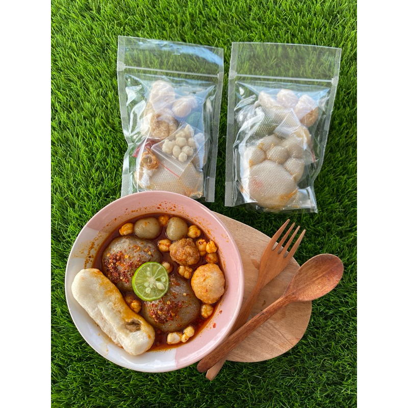 

Baso Aci Isi Ayam suir, Pedas Chili Oil