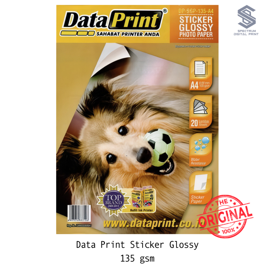 

Kertas Sticker Data Print A4 135 gsm Tahan Air