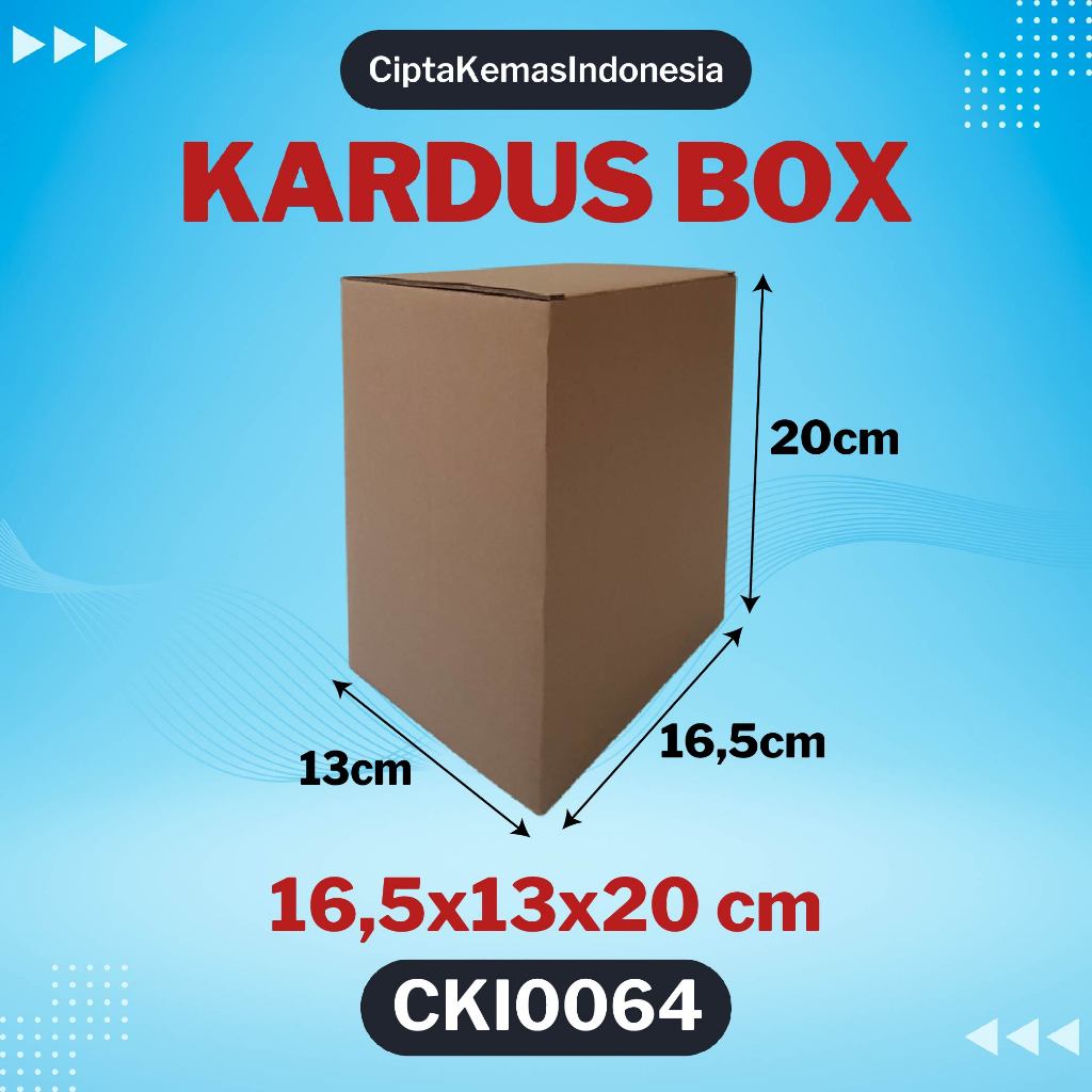 

Kardus Box Die Cut 16,5x13x20 cm Dus Packing Packaging Polos