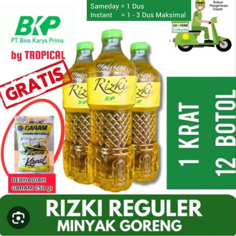

( HADIAH LANGSUNG - FLASH SALE ) FREE ONGKIR GRATIS ONGKIR + DISKON + CASHBACK + XTRA MINYAK GORENG RIZKI BY BKP TROPICAL KEMASAN BOTOL ISI 12 PCS