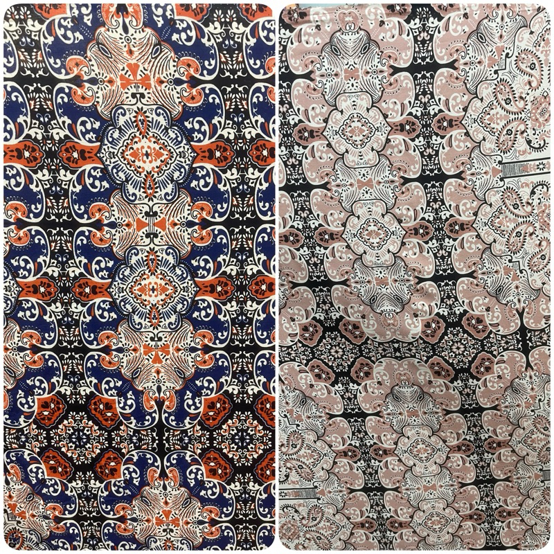 Kain katun Rayon Viscose Premium Motif Batik Terbaru. Bahan Baju, daster, Gamis