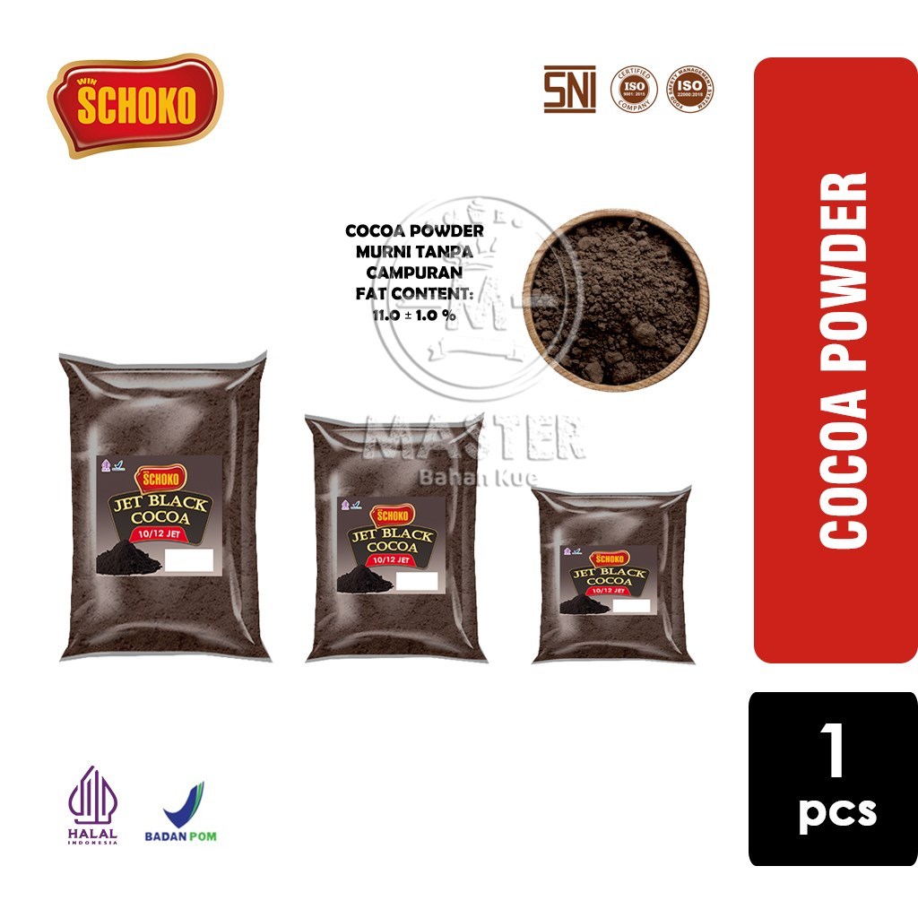

Cocoa Powder SCHOKO 10/12 JETBLACK Cokelat Bubuk Murni Tanpa Campuran Bubuk Cacao [Repack 1 pcs]