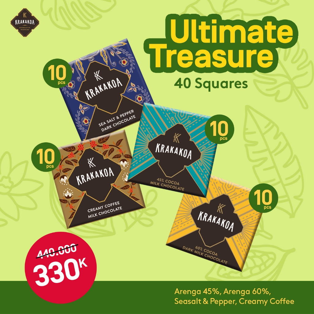 

Krakakoa Chocolate square bundle 40x5gr - ultimate treasure