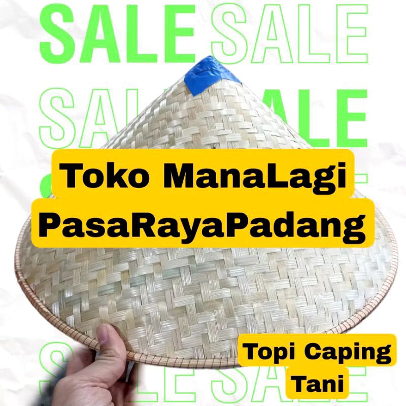 Topi Caping Lebar Jahit tepi Topi Tani 12pcs Padang